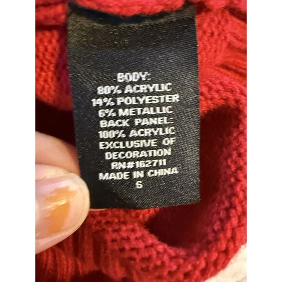 33 Degrees Women’s Size S Lama Ugly Christmas Sweater Multicolor Animal Print - Picture 5 of 8